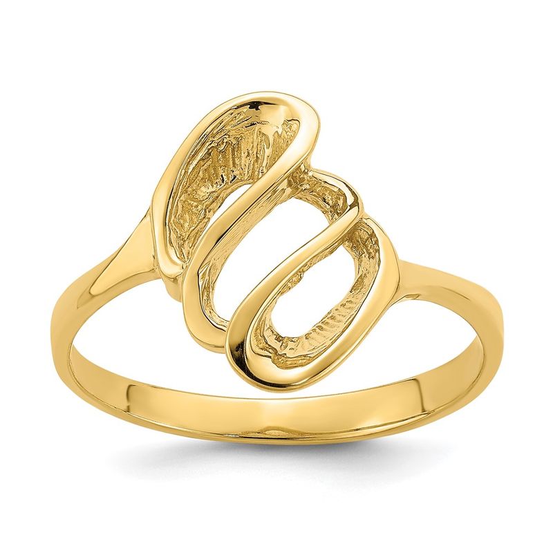 Kazi Luxury 14k Yellow Gold Polished Beehive Freeform Ring 466$